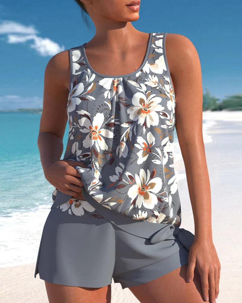 Drune | Zweiteiliges Tankini Satz Mit Blumenmuster Für Damen