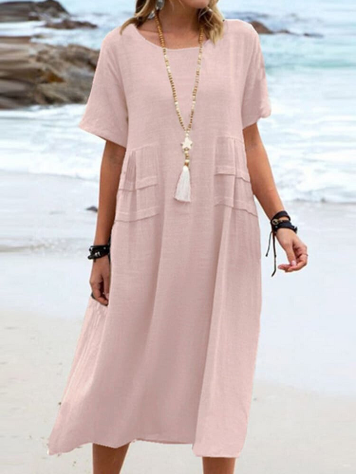 Einfache Casual Baumwolle Kleid