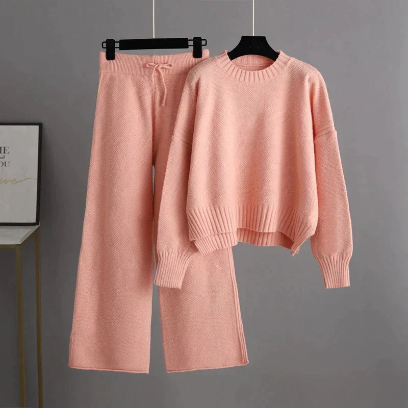 Drune | Winterliches Strick Duo: Pullover & Weite Hose Set