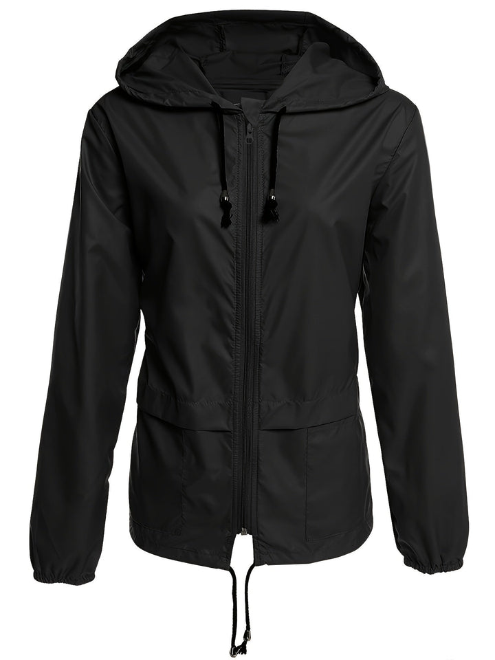 Drune | Glatte Farbige Winddichte Jacke mit Langen Ärmeln