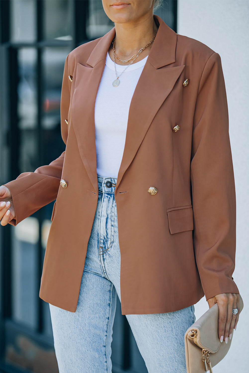Drune | Doppelreiher-Reverskragen Langarm Blazer