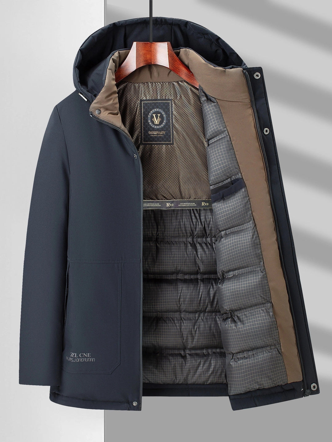 Drune | Kapuzen Lange Ärmel Reißverschluss Gepolsterte Winter Jacke Für Herren - Perfekt für Outdoor-Aktivitäten