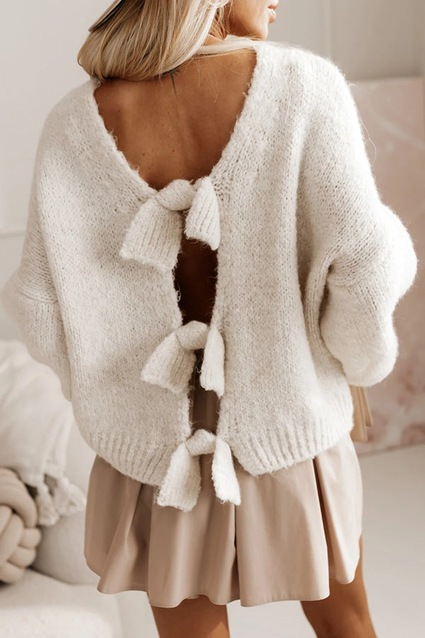 Drune | Strickpullover mit offenem Rücken und Schleife