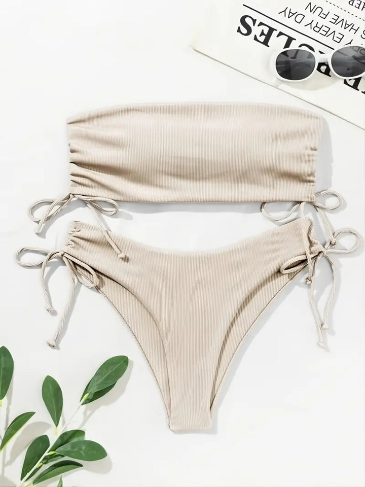 Drune - Beiger Bandeau-Bikini