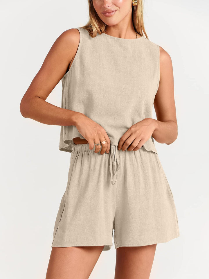 Drune | Zweiteiliges Set aus ärmellosem Oberteil und Shorts
