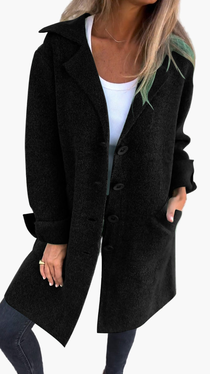 Drune | Mantel mit elegantem Revers - Langer Übergangsjacke für Alltag und Büro