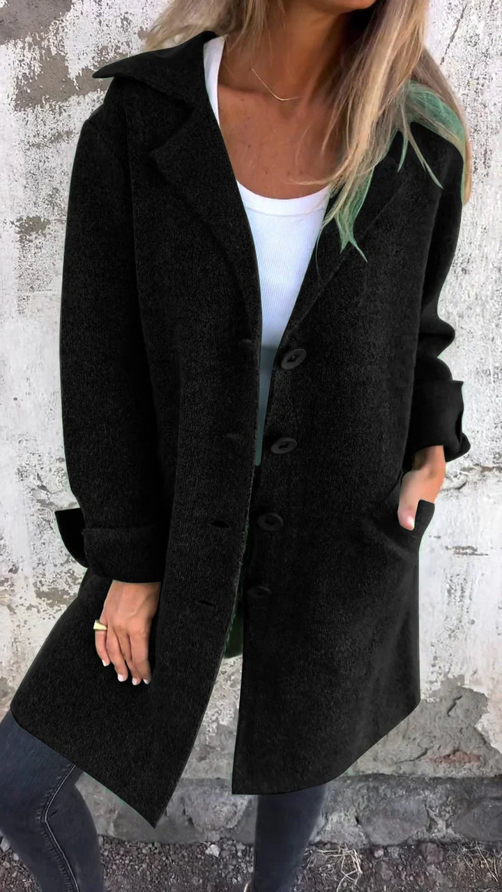 Drune | Lässige Lange Jacke mit Umschlag
