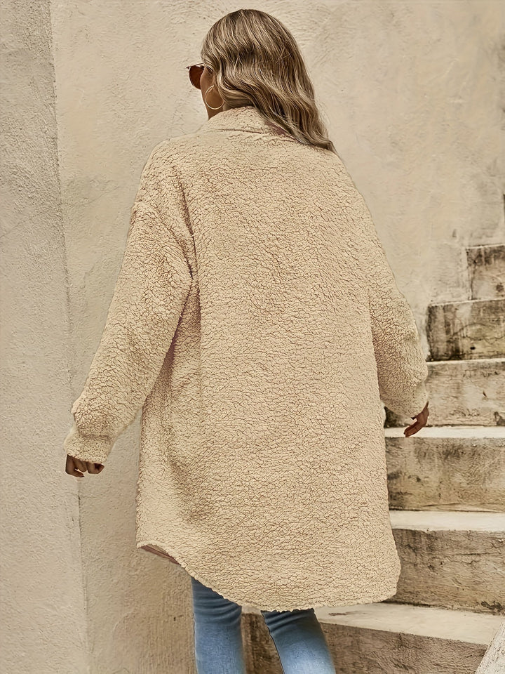 Drune | Lange Jacke Im Sherpa-stil Polyester Warm und Stilvoll