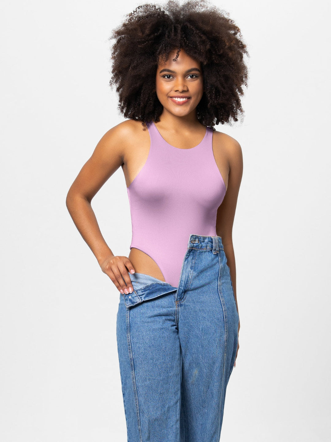 Drune | Vollgröße Rundhalsweite Träger Bodysuit