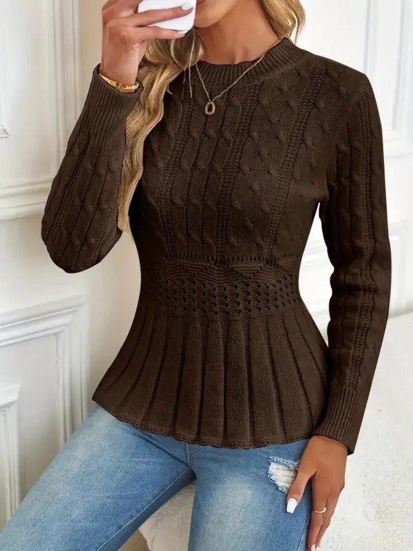 Drune | Gemütlicher schicker Grobstrickpullover mit Rundhalsausschnitt
