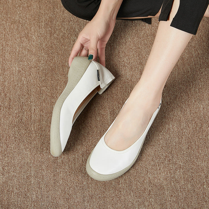 Drune | Frühling und Sommer Damen Echtes Leder Schuhe Niedriger Mund Pumps