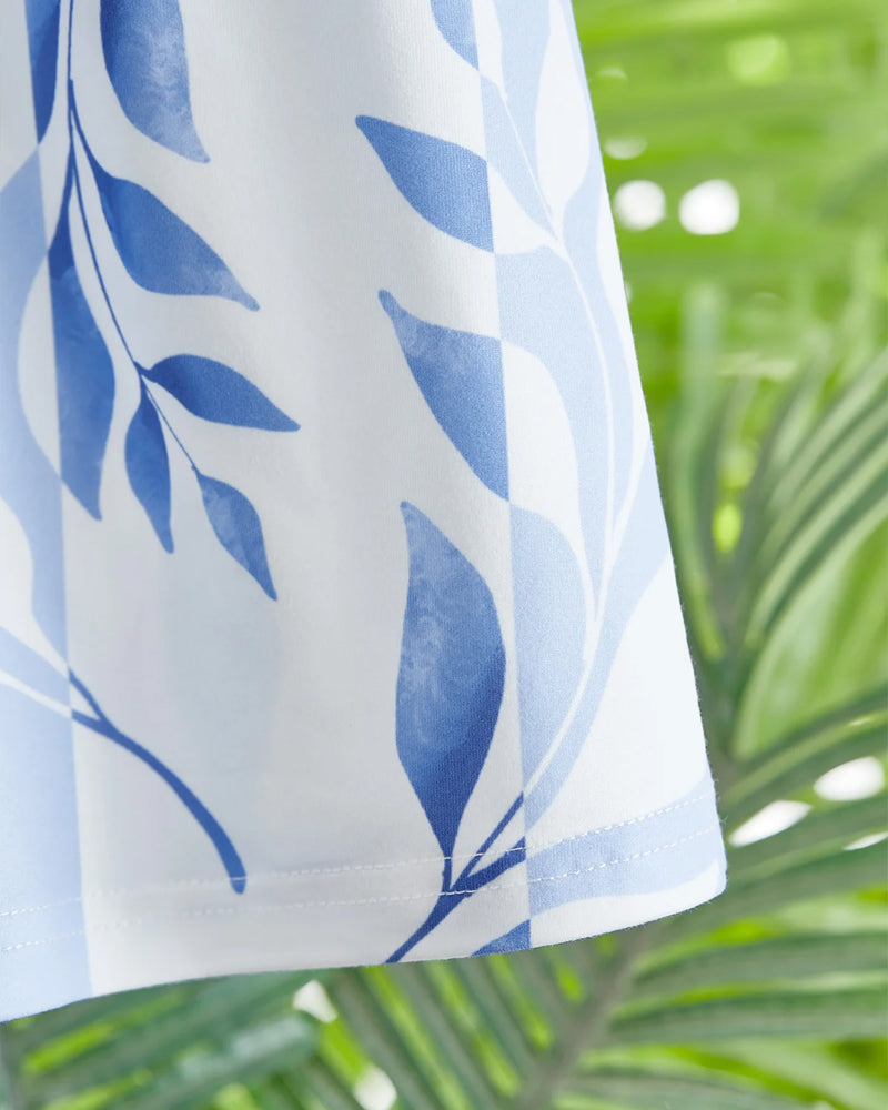 Drune | Kurzärmeliges Sommerkleid mit Blätterdruck