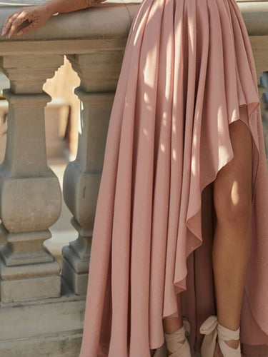 Drune | Elegantes One-Shoulder-Chiffonkleid für Besondere Anlässe.
