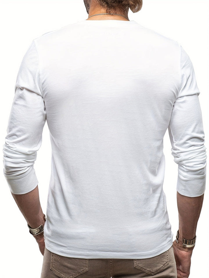Drune | Langarm Henley Hemd im Vintage Stil für Herren
