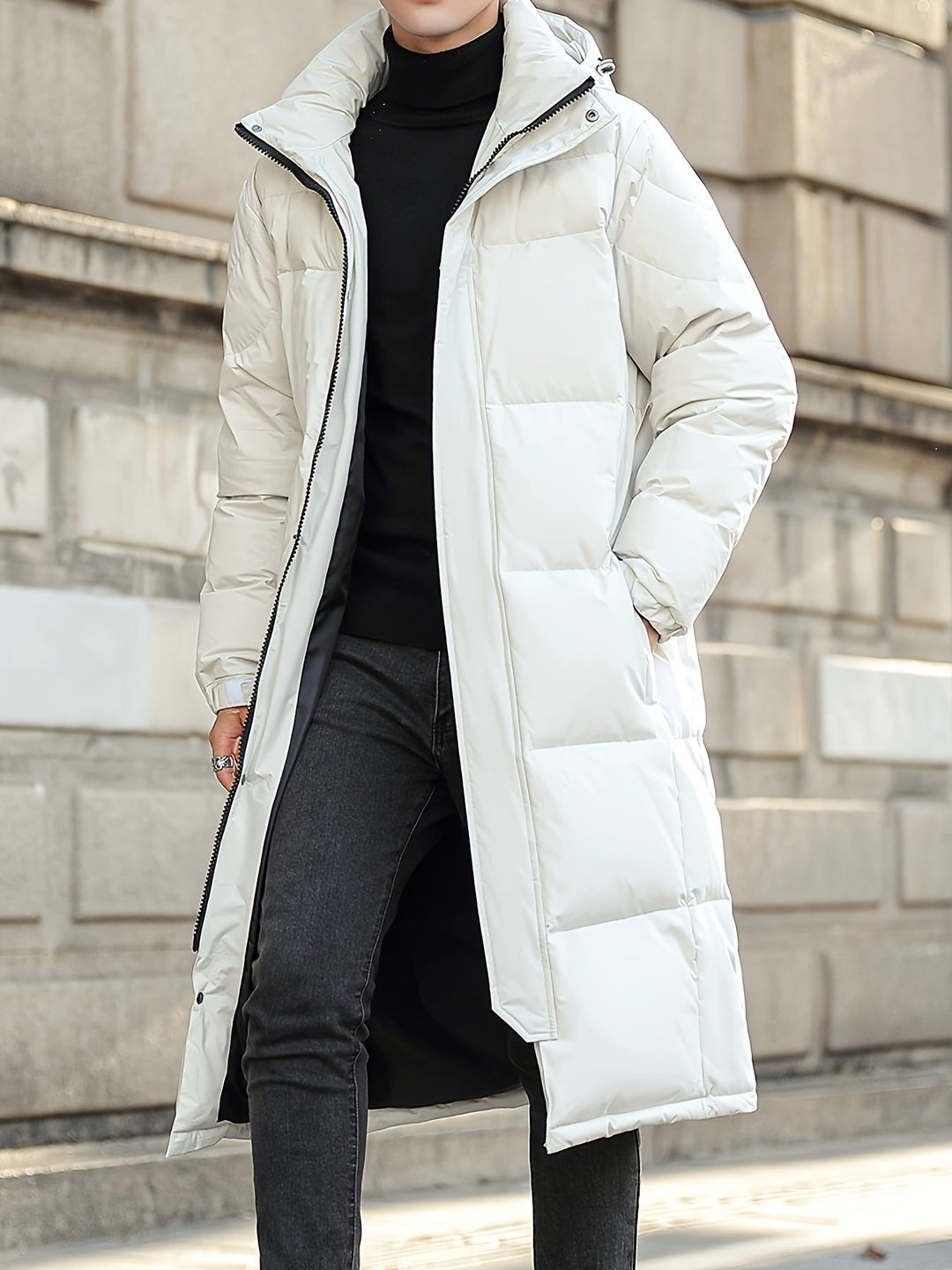 Drune | Lange Pufferjacke mit Kapuze Polyester Isolierend und Stilvoll