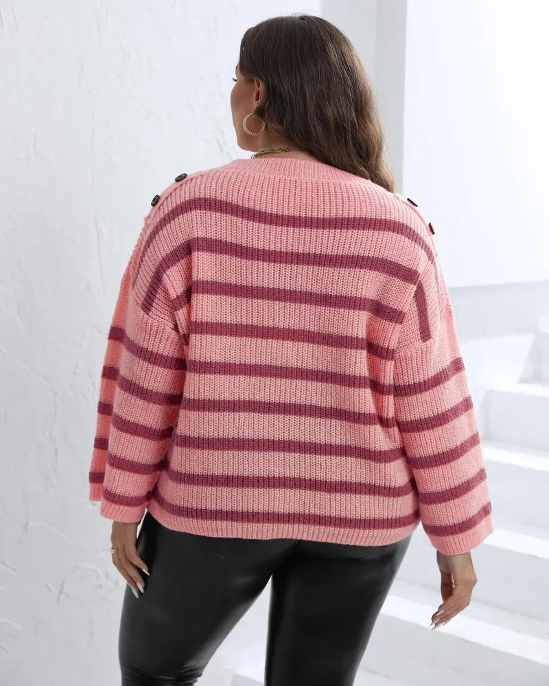 Drune | Gestreifter Teardrop-Pullover