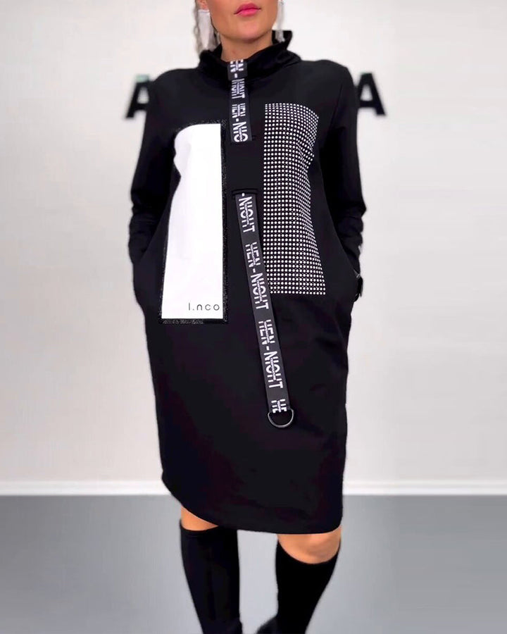 Drune | Lässiges Gerades Kleid mit Kordelzug