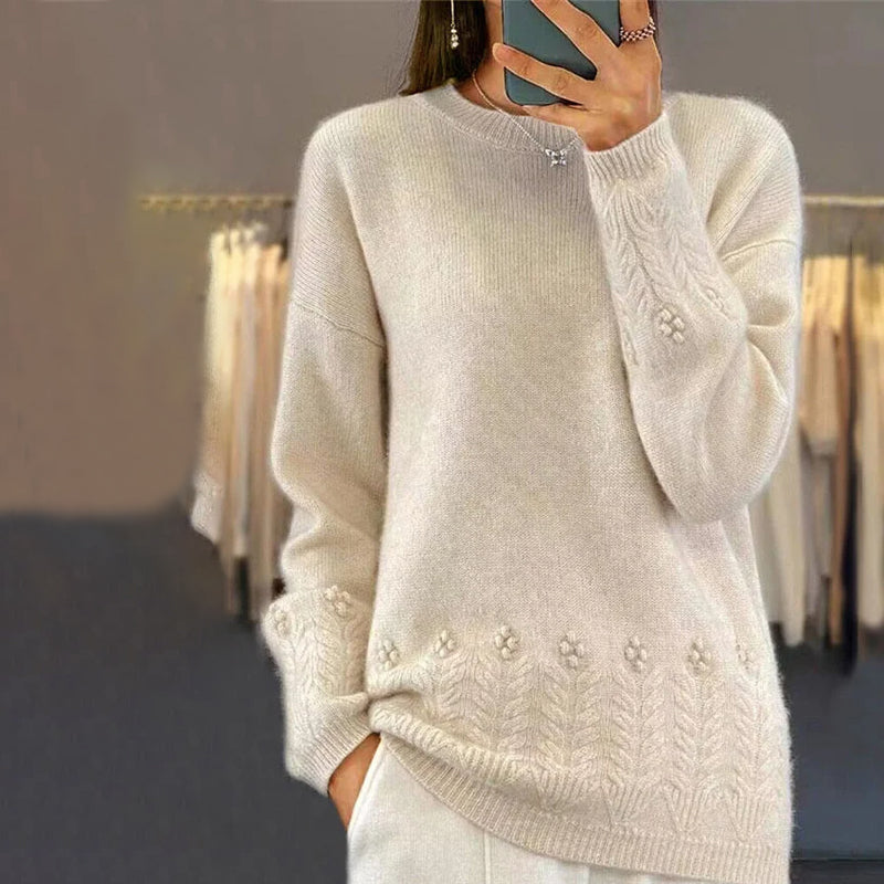 Drune | Strickbluse mit Musterdetails Wolle Komfortabel und Elegant