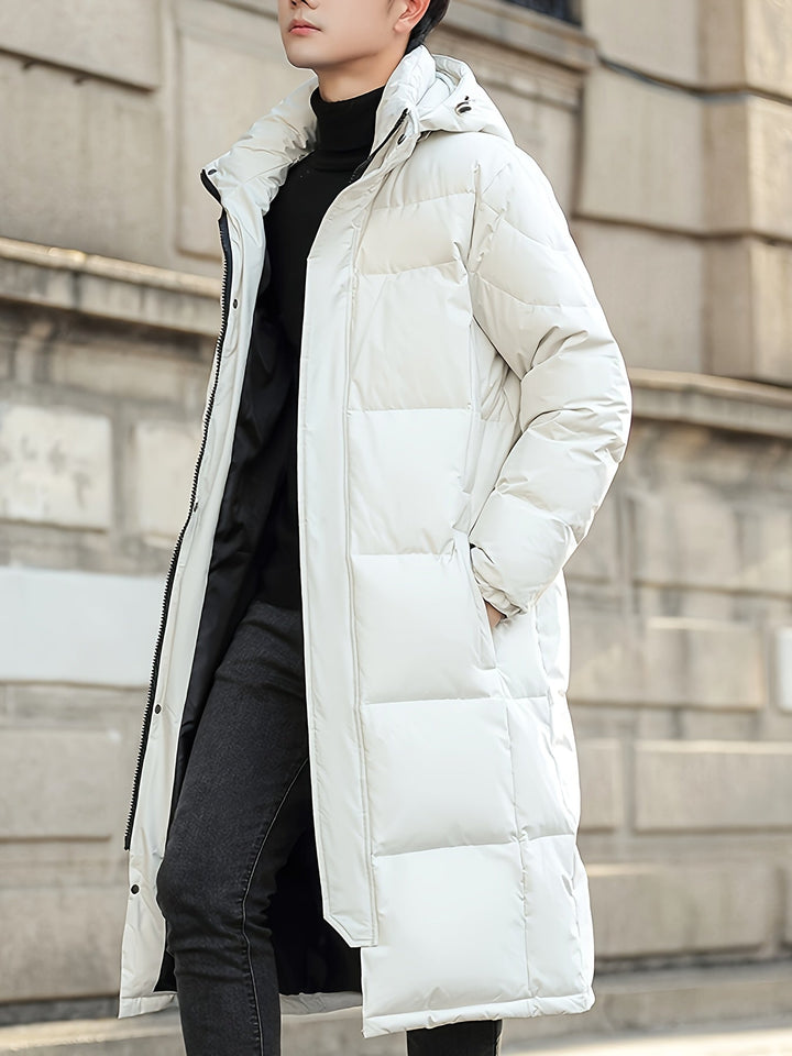 Drune |  Lange Kapuzen-Daunen-Winterjacke Für Herren - Perfekt für Outdoor-Aktivitäten