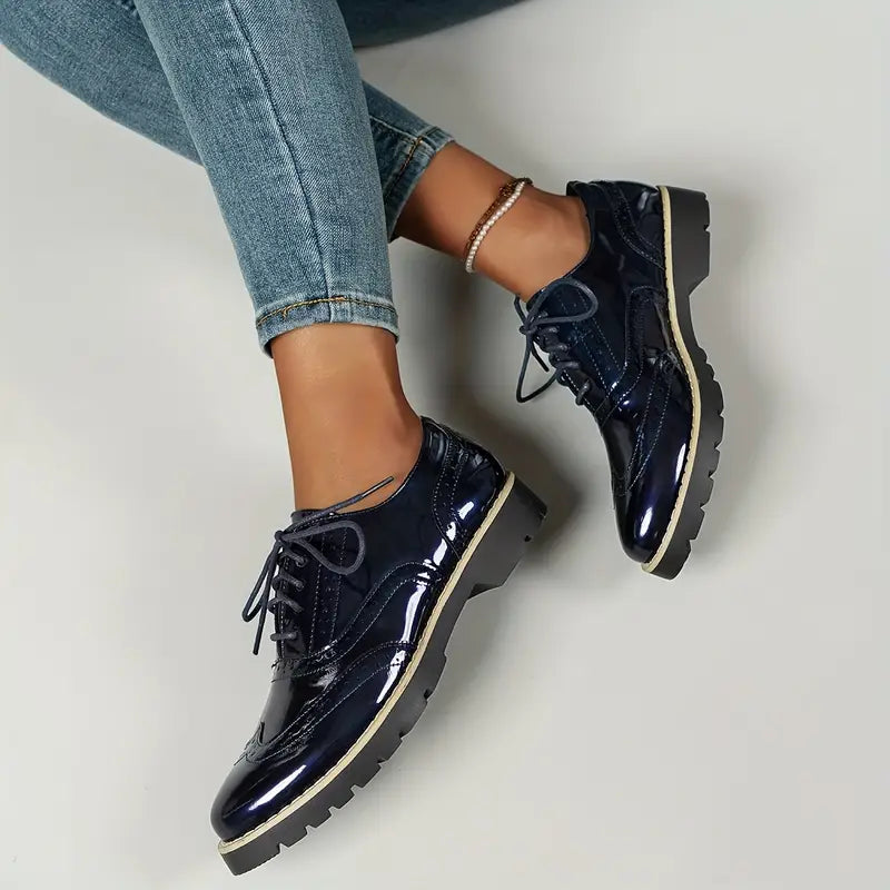 Drune | Lackschuhe Im Oxford Stil Mit Klobiger Sohle Für Damen