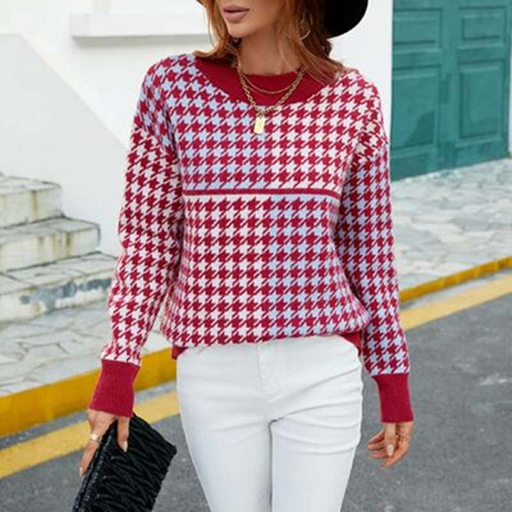 Drune | Geometrischer Strickpullover mit Modernem Muster