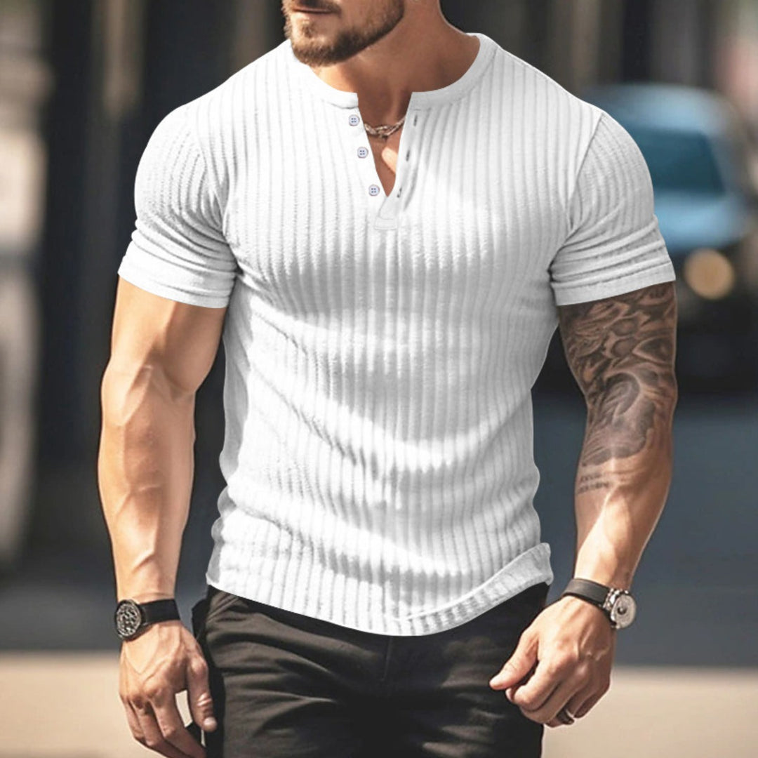 Drune | Einfarbig Lässig gestricktes T-Shirt