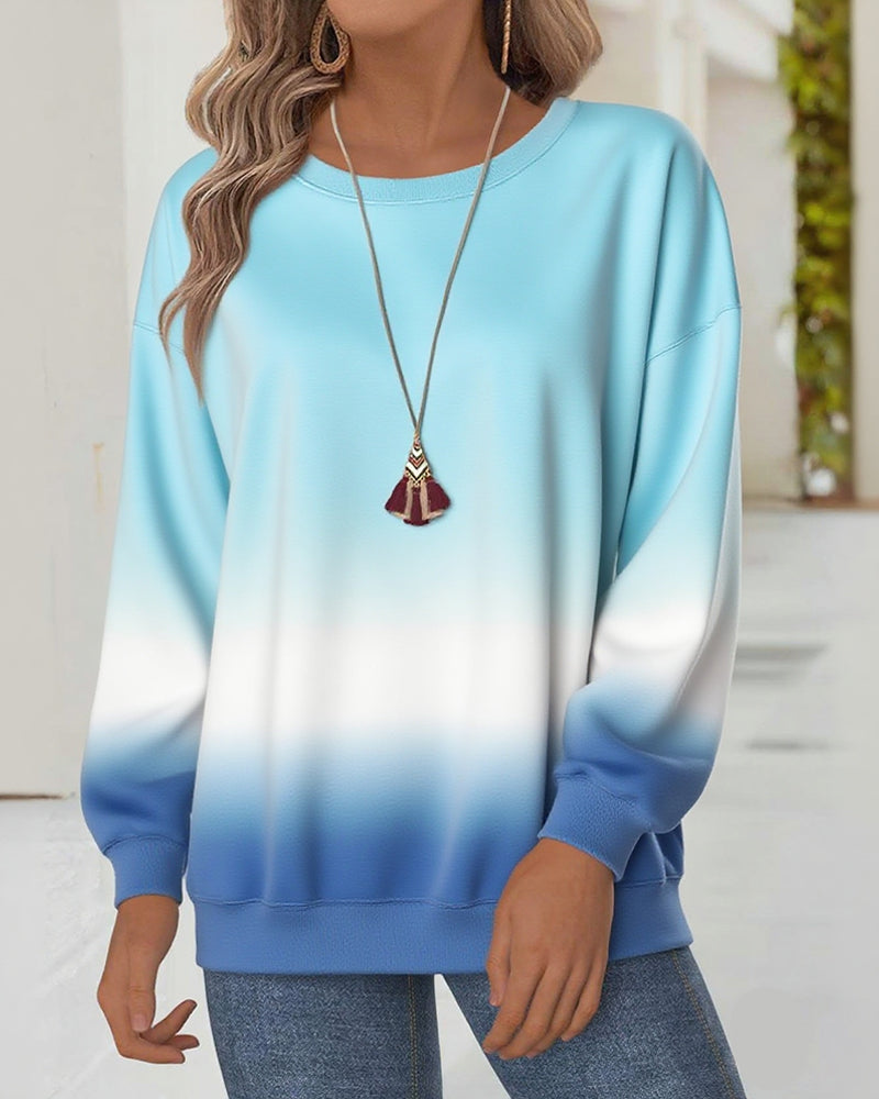 Drune | Sweatshirt mit Farbverlauf und Rundhalsausschnitt