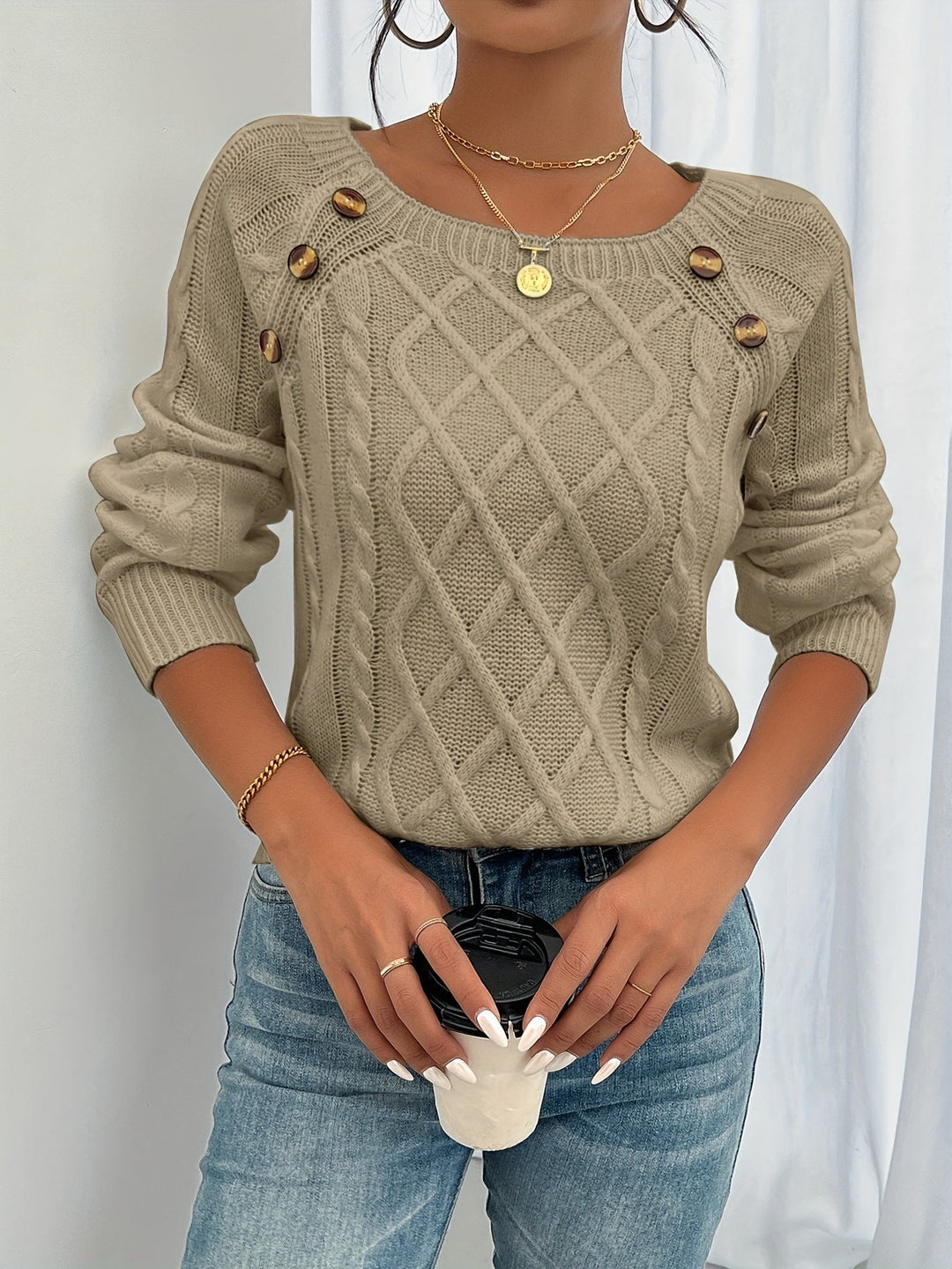 Drune | Casual Pullover Top mit Rundhalsausschnitt