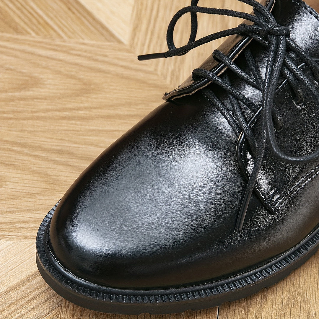 Drune | Black Orthopedic Lace-Up Shoes for Women