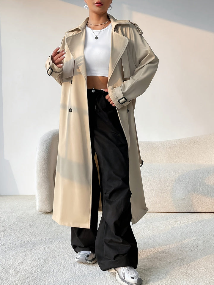 Drune | Trenchcoat mit Gürtel und mittellangem Design für Damen - Perfekt für den Alltag