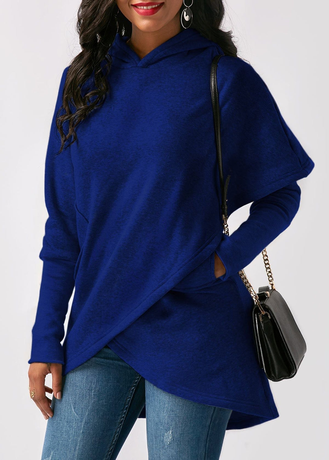 Drune | Hoodie - Damen Herbst Trendy Asymmetrischer Hoodie