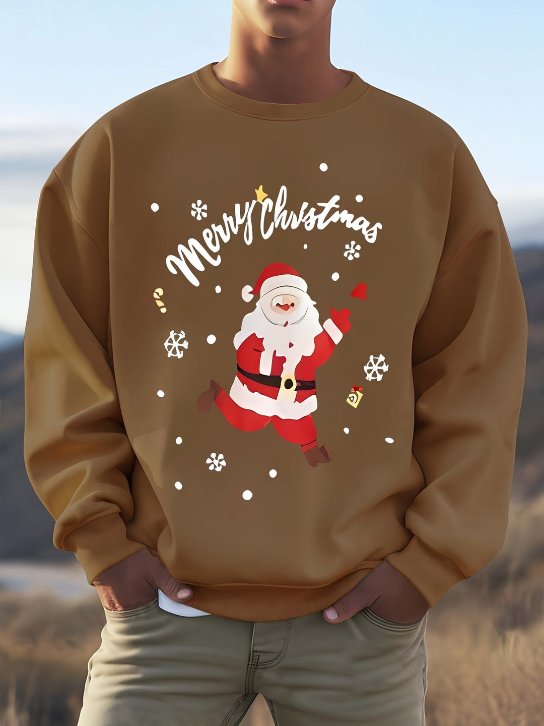 Drune | Sweatshirt mit Weihnachtsmotiv Baumwolle Frohe Weihnachten Design
