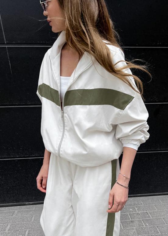 Drune | Edge - Kontrast Reißverschlussjacke und weit geschnittene Hose Set