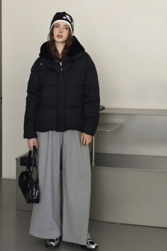 Drune | Fellpaneel gekürzter Pufferjacke