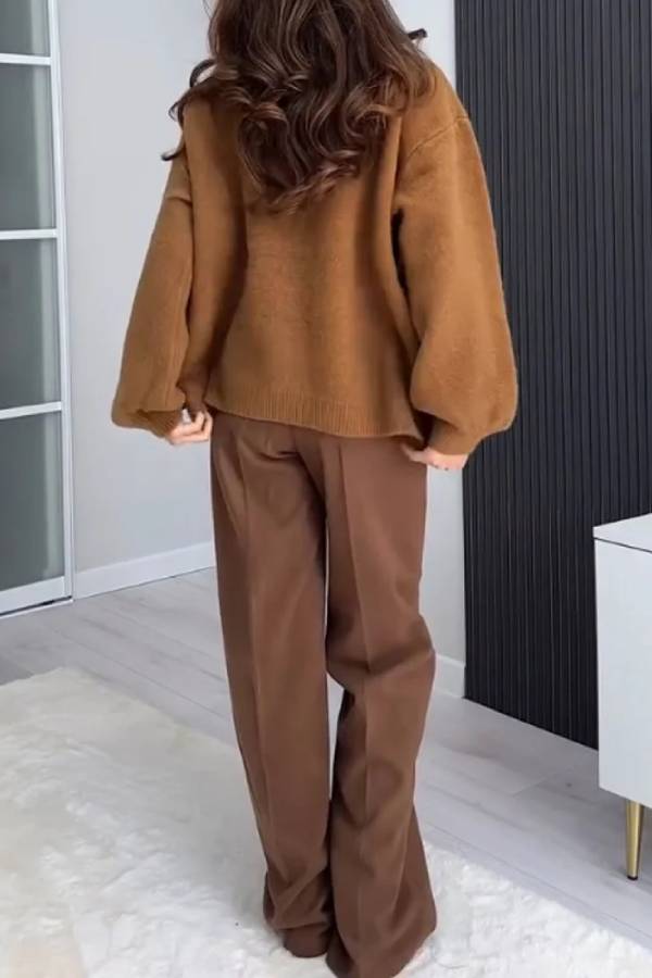 Drune | Farbe Vielseitiger V-Ausschnitt Taschenpullover Jacke