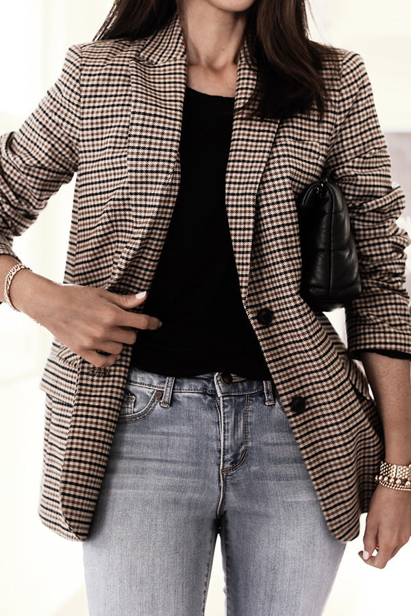 Drune | Boss Up Karomuster Boyfriend Blazer
