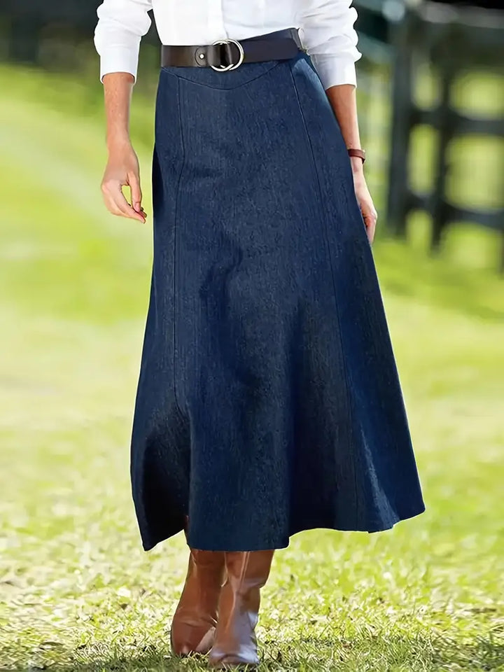Drune | A-Linie Denim Maxirock