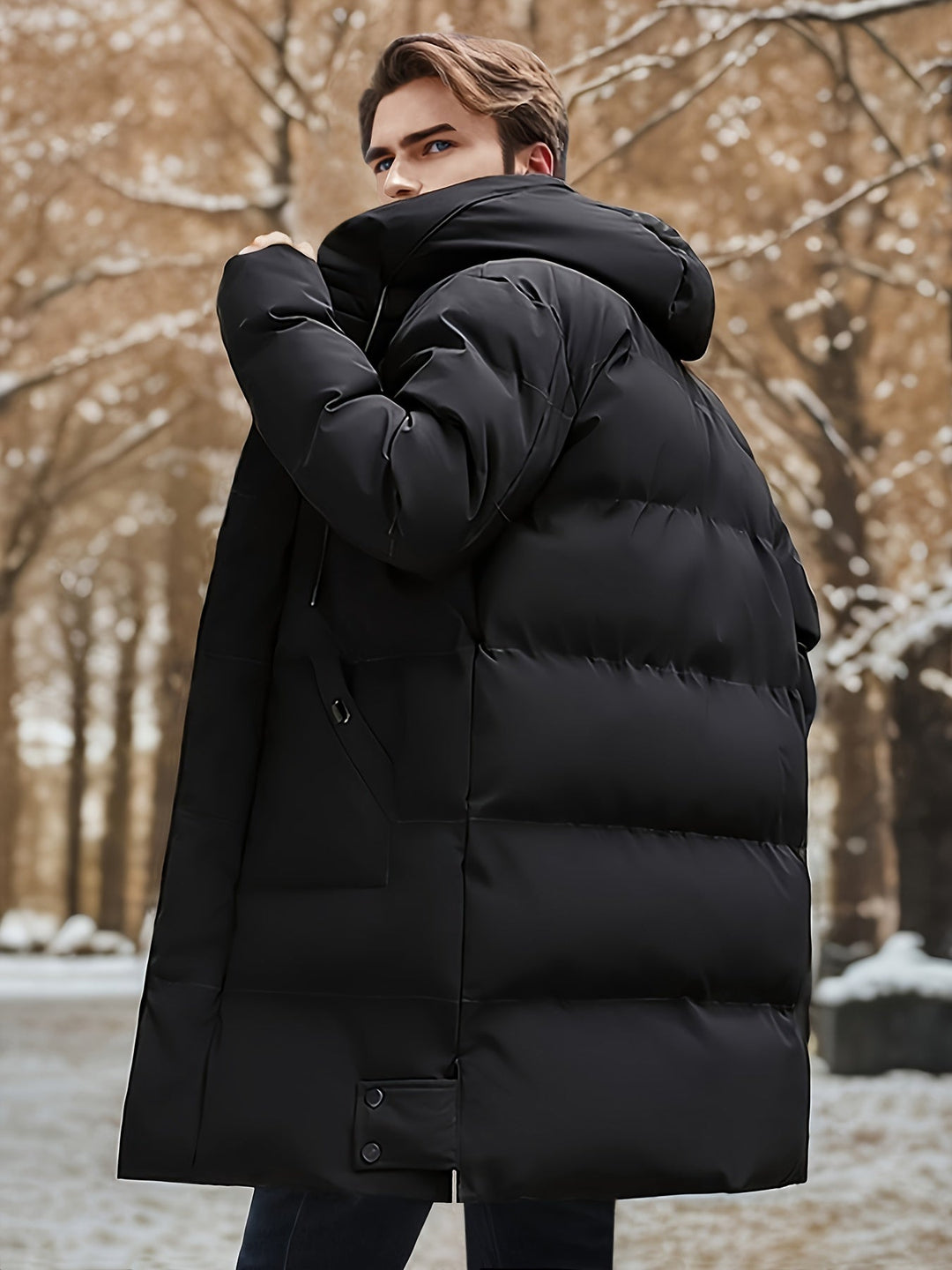 Drune |  Baumwoll Kapuzen Winterjacke Für Herren - Perfekt für Outdoor-Aktivitäten