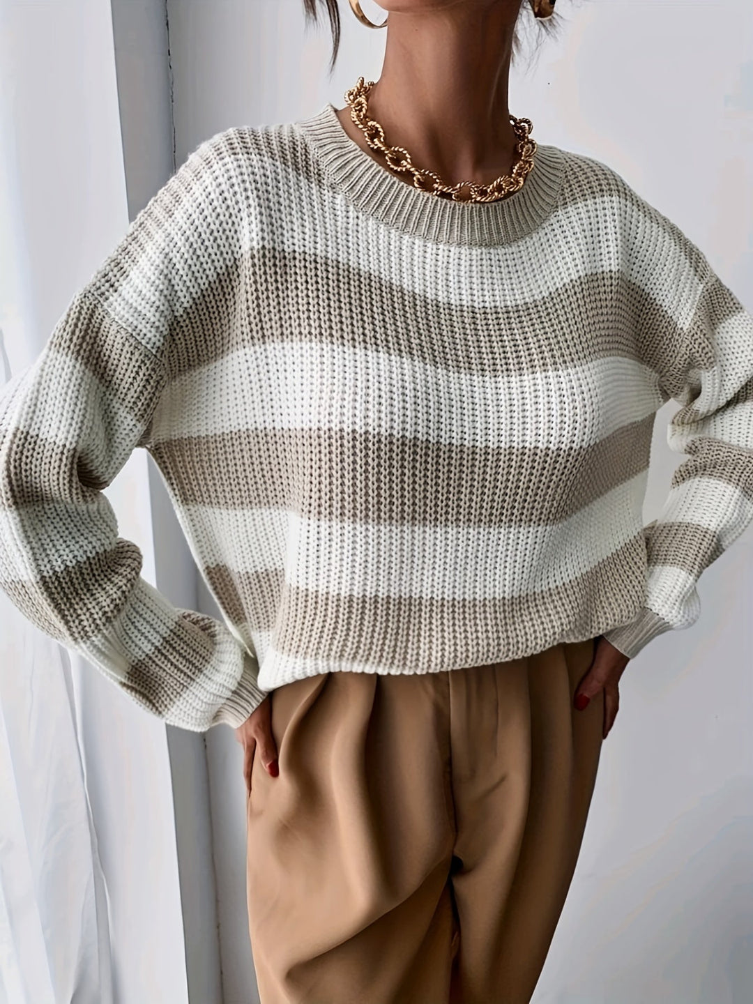 Drune | Bequemer Gestreifter Pullover