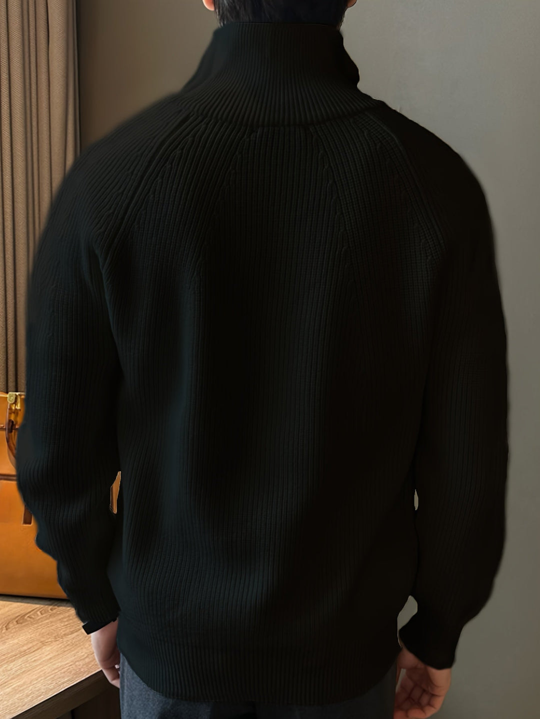 Drune | Strickjacke mit Reißverschluss und Hohem Kragen Weich und Komfortabel Acryl