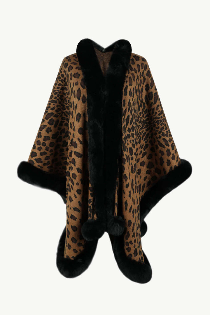 Drune | Leopardenmuster Offenes Poncho