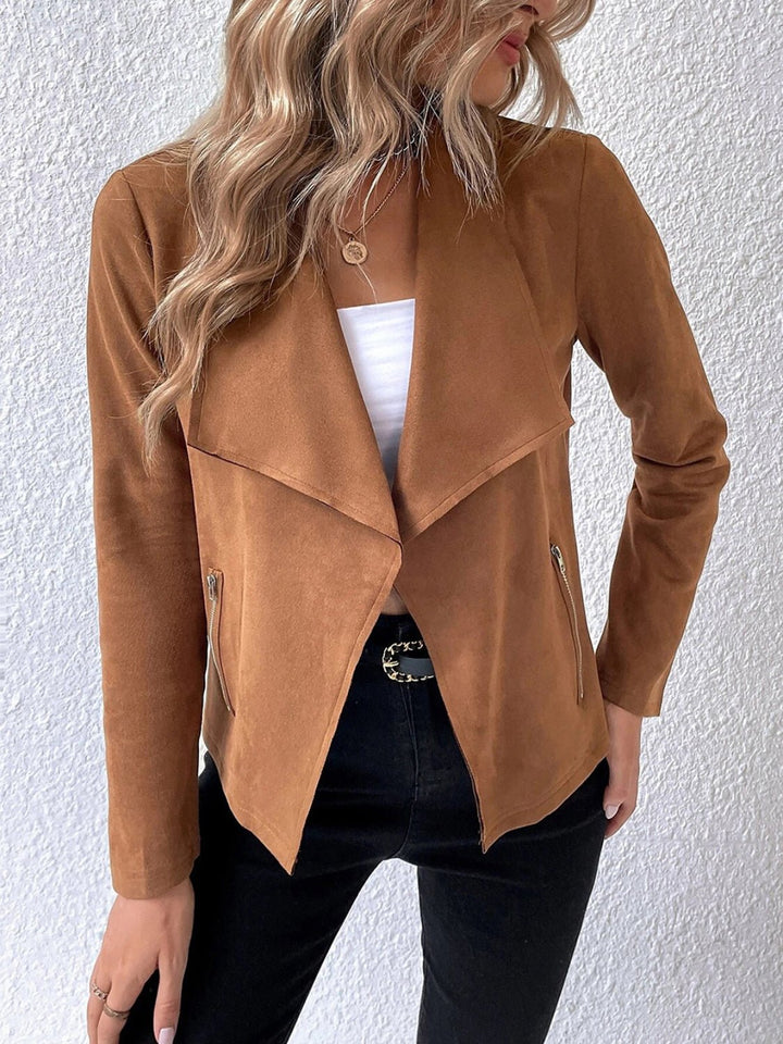 Drune | Kunstlederjacke - Leicht & Schick - Offenes Vorderdesign - Vielseitige Schicht