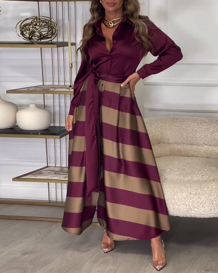 Drune | Kleid mit Streifenmuster und Reversriemen