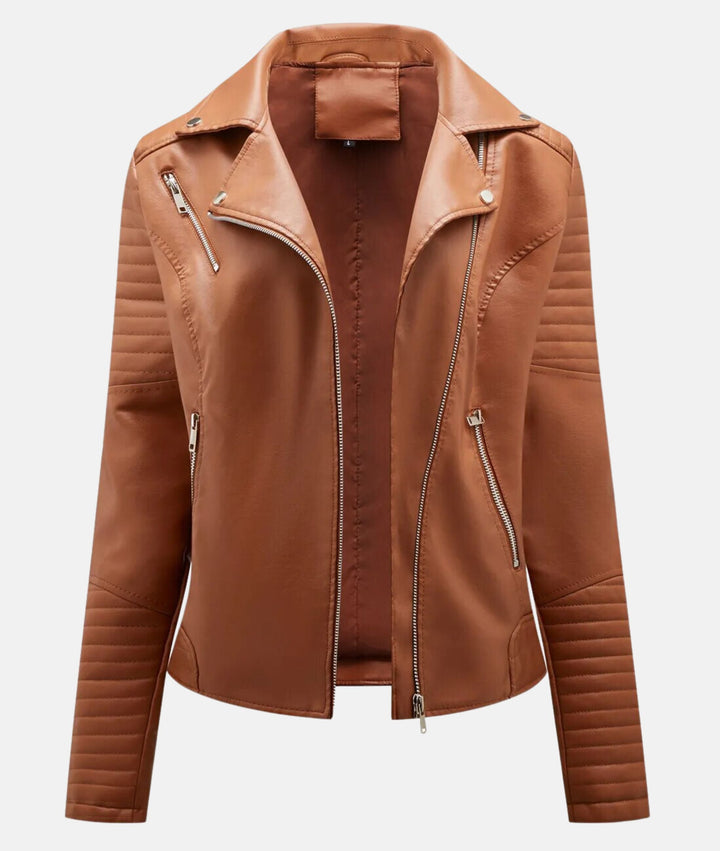 Drune | Stylish women's biker jacket made of faux leather