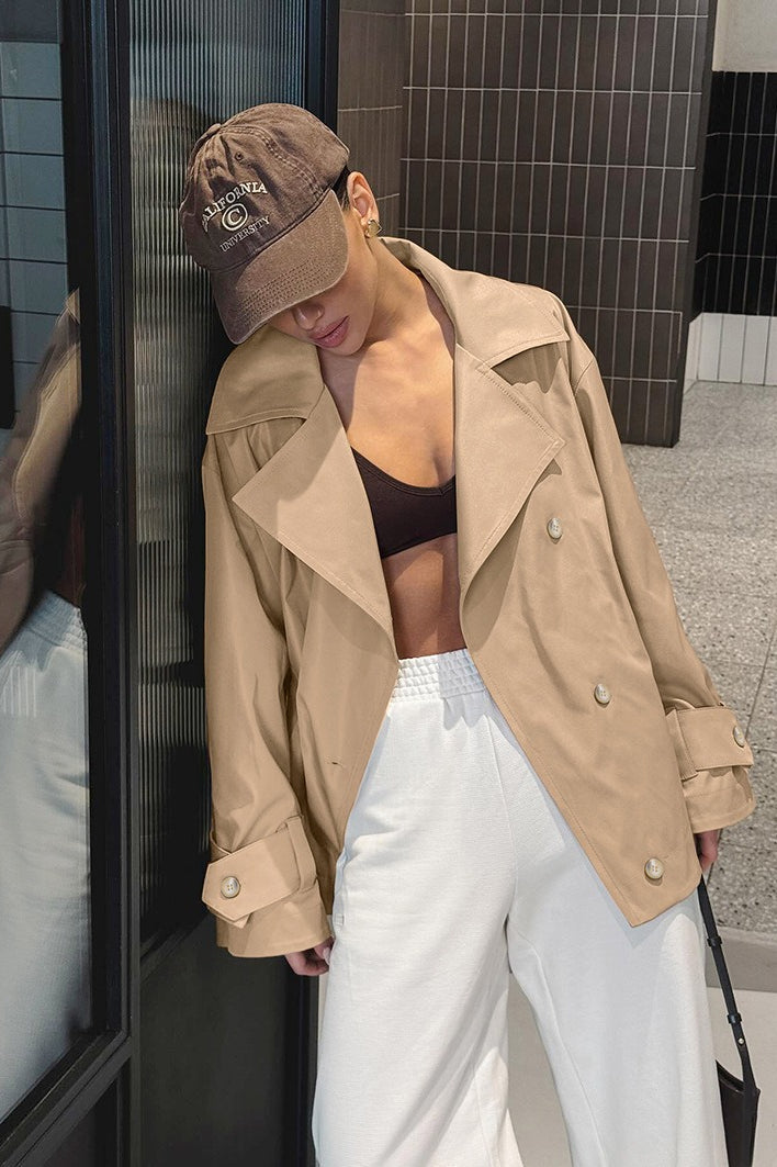 Drune | Khaki Übergroße Trenchjacke