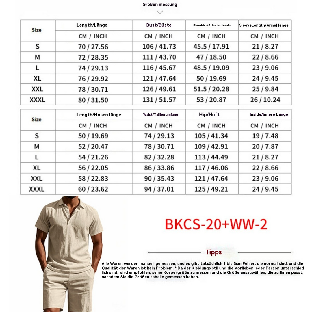 Drune | Kurzärmliges Poloshirt und Shorts Strandanzug