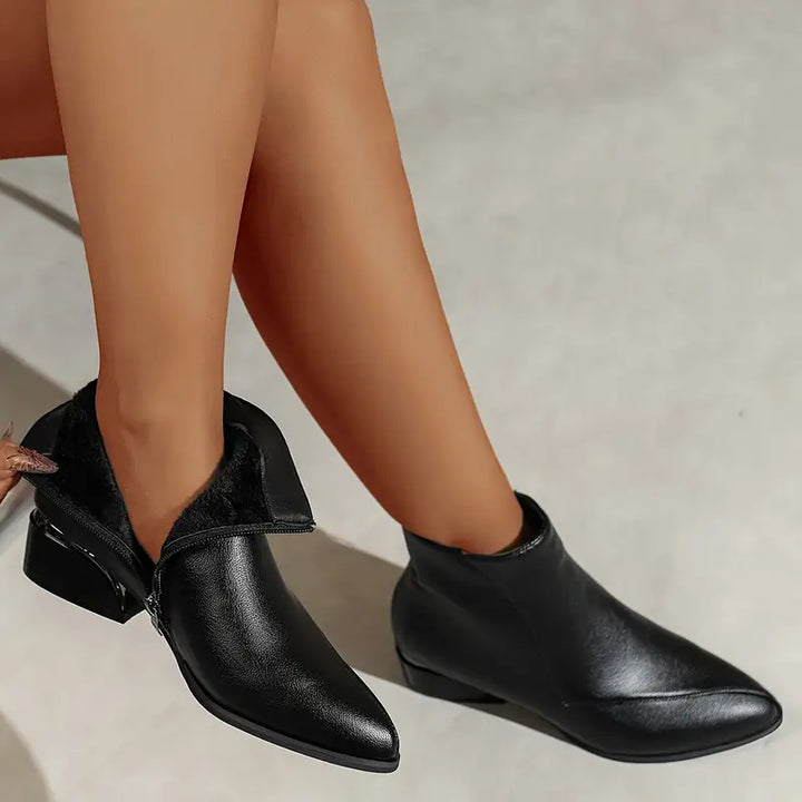Drune | Damen Chunky Niedrige Absatz Stiefeletten