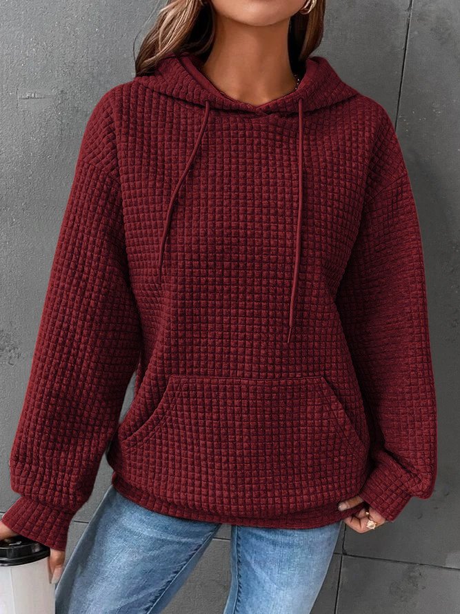 Drune | Waffelstrick Hoodie Damen - lässiger Oversized Pullover