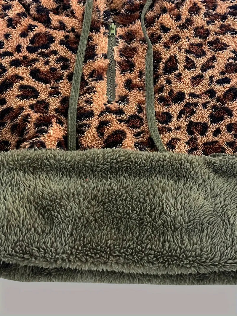 Drune | Leopardenmuster Farbblock Pullover