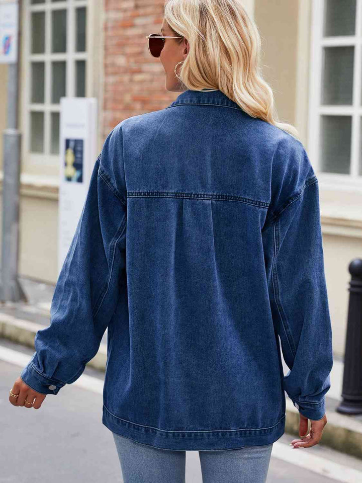 Drune | Knopf-Down Denimjacke mit Taschen